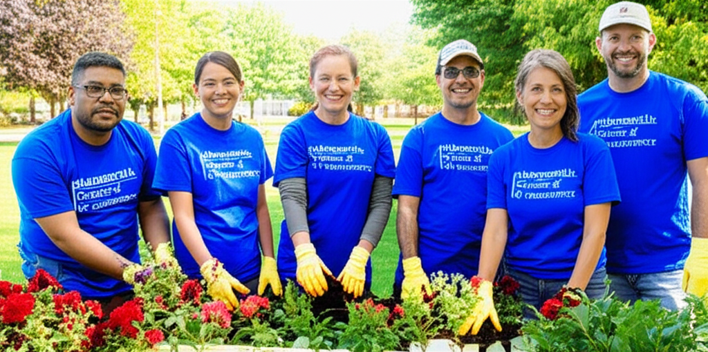 Community volunteers working together